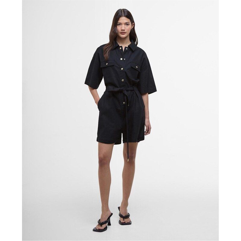 バブアー レディース トップス ワンピース Barbour International Priya Playsuit Black ブラック