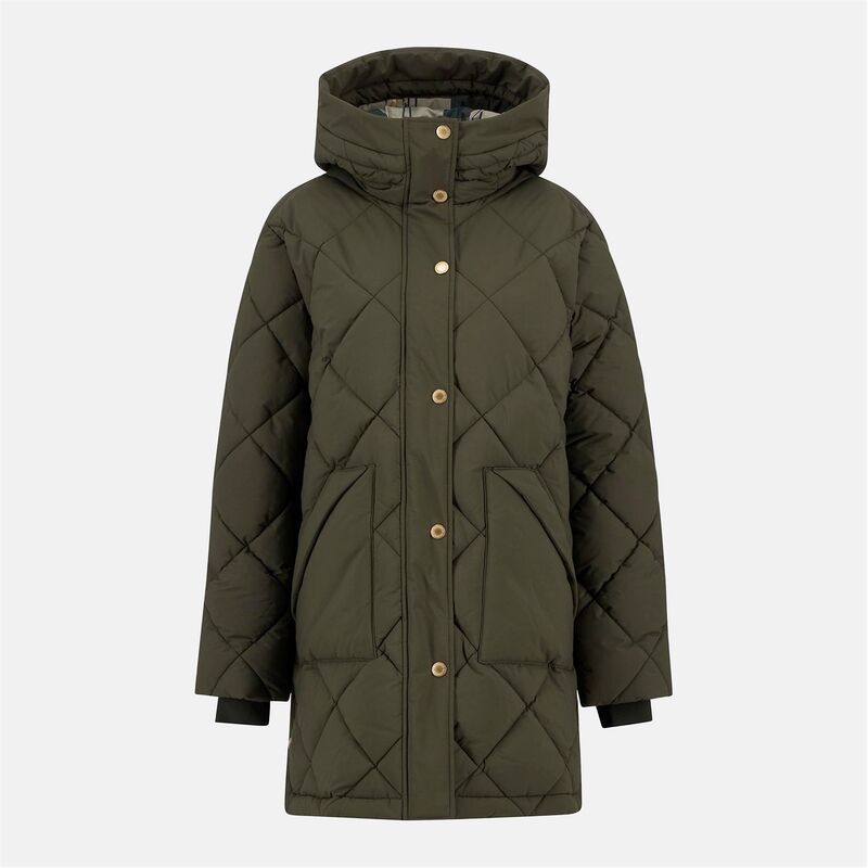 バブアー レディース アウター ジャケット・ブルゾン ジャケット Barbour Kailyn Puffer Jacket OliveAn Tartan オリーブ