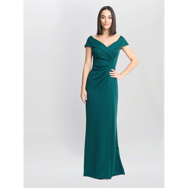 ジーナバッコーニ レディース トップス ワンピース マキシワンピース マキシ Gina Bacconi Carolyn Off The Shoulder Maxi Dress BRIGHT GREEN