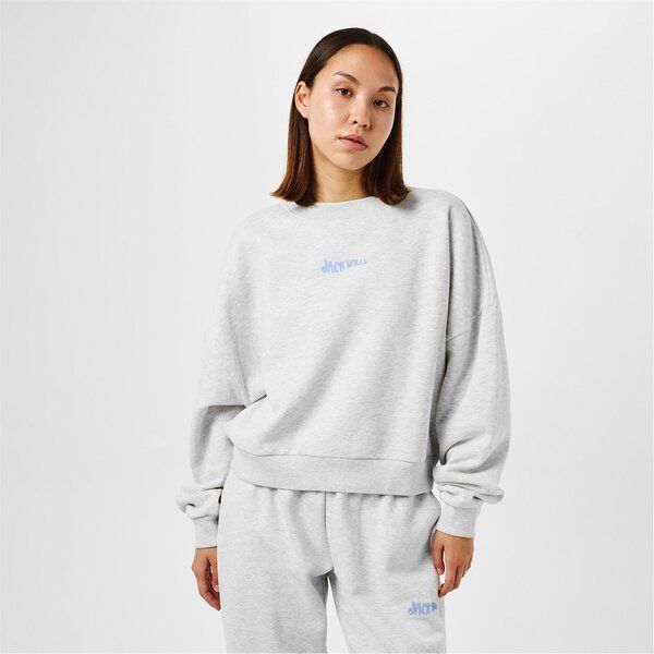 ジャック ウィルス レディース アウター パーカー・スウェット Jack Wills Essentials Crew Ld44 Light Heather ヘザー