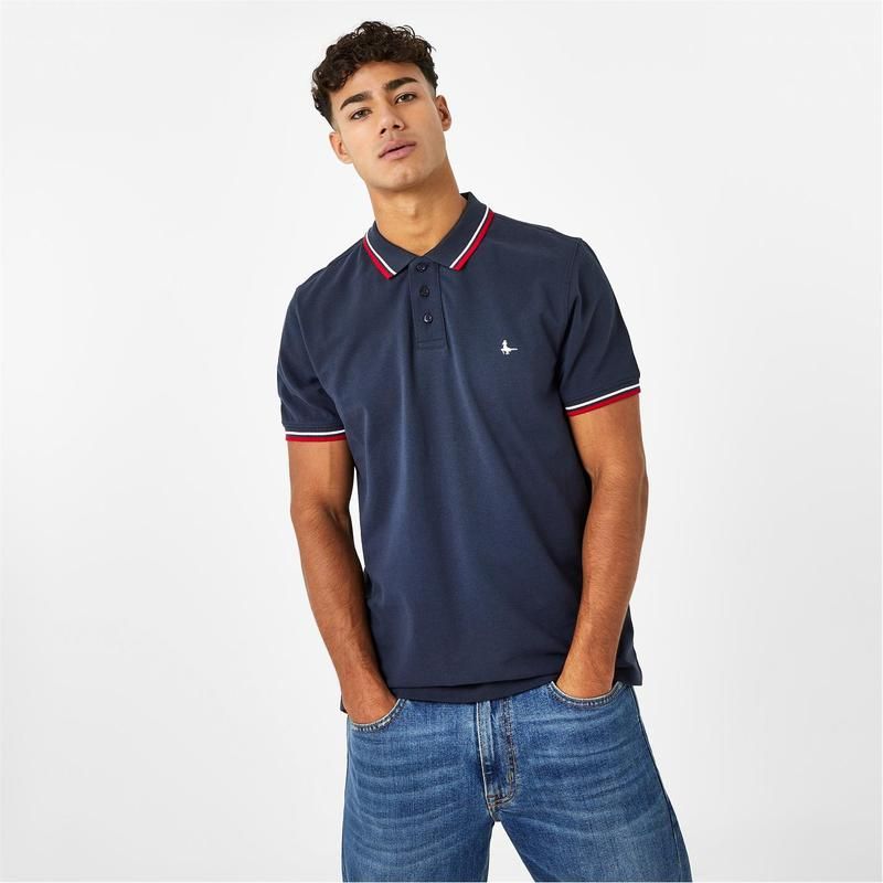 ジャック ウィルス メンズ トップス Tシャツ ポロシャツ Jack Wills Tipped Polo Navy ネイビー