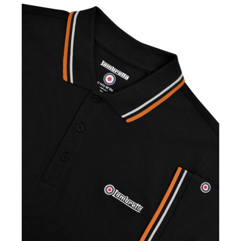 ランブレッタ メンズ トップス シャツ Lambretta Twin Tipped Polo BlackGold ブラック