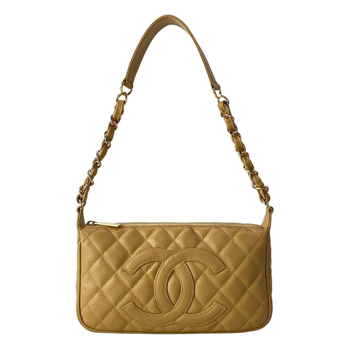 CHANEL(シャネル) ショルダーバッグ マトラッセ A22476 ベージュ チェーンショルダー/ゴールド金具