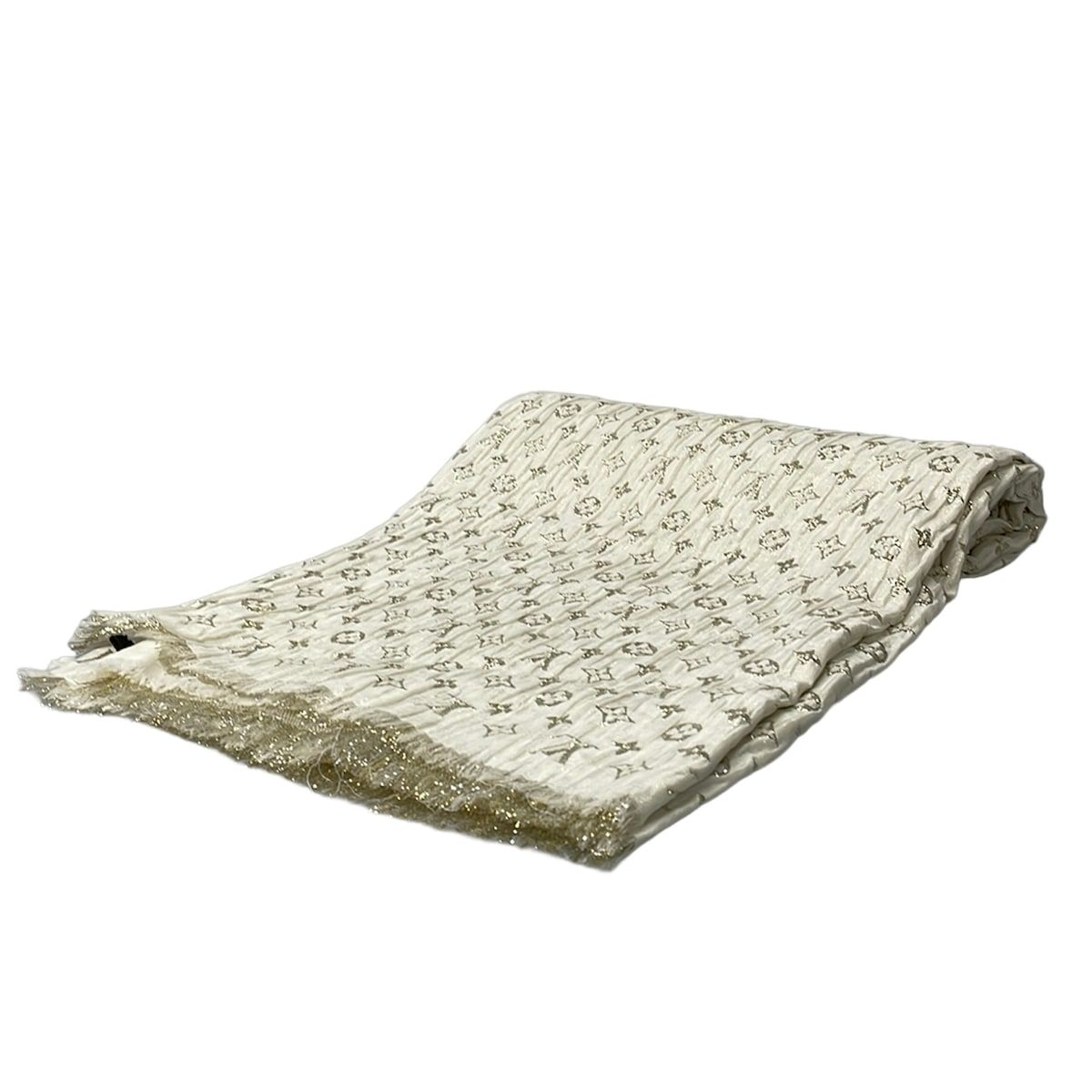 LOUIS VUITTON(ルイヴィトン) ストール(ショール) エトール・モノグラム ソー グリッター M73939 ブロン シルク