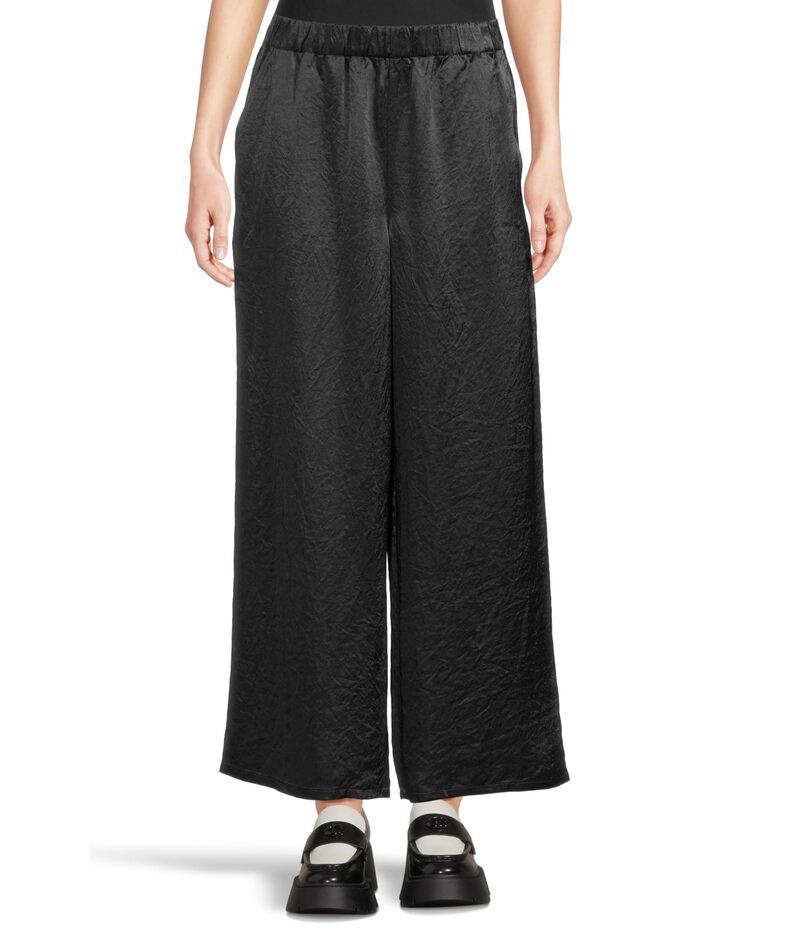 エイリーンフィッシャー レディース ボトムス カジュアルパンツ サテン アンクル Eileen Fisher Textured Satin Wide Ankle Pants Graphite グラファ
