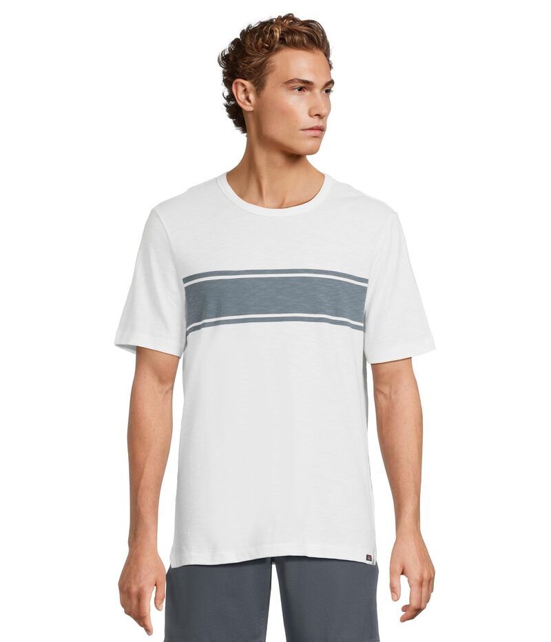 ファレティ メンズ トップス シャツ Tシャツ Faherty Sunwashed Tee White Surf Stri ホワイト