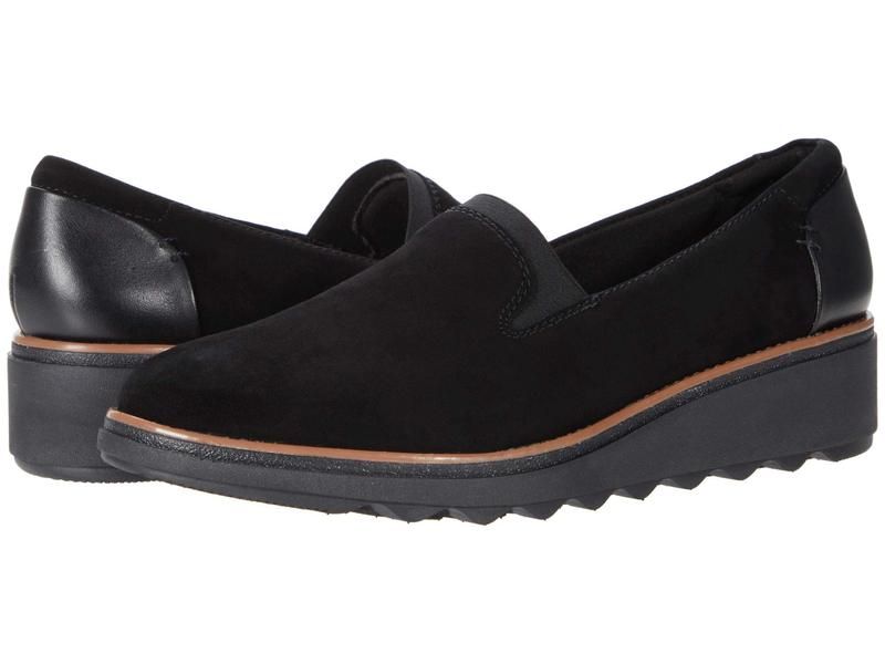 クラークス レディース シューズ スリッポン・ローファー Clarks Sharon Dolly Black SuedeDar ブラック