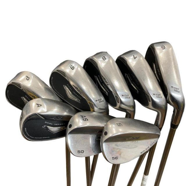 【中古】 つるや AXEL DUAL IMPACT HM(2007) 10S アイアンセット IR AXEL DUAL IMPACT HM (フレックスS) メンズ 男性用 右利き 右用 Dランク ゴルフクラブ