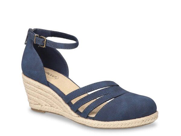 イージーストリート レディース シューズ サンダル Easy Street Daytona Wedge Sandal Navy ネイビー