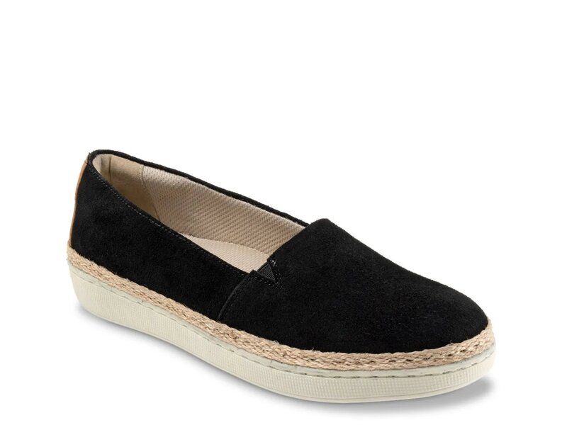 トロッターズ レディース シューズ スリッポン・ローファー Trotters Accent Espadrille SlipOn Black Suede ブラック