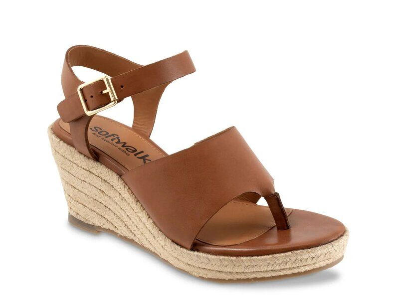 ソフトウォーク レディース シューズ サンダル Softwalk Hilo Espadrille Wedge Sandal Dark Brown ブラウン