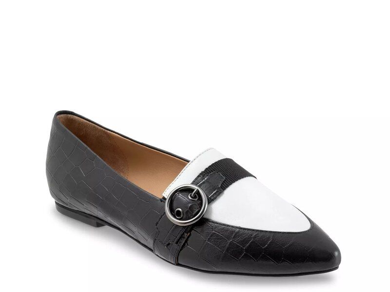 トロッターズ レディース シューズ スリッポン・ローファー Trotters Emmett Loafer Black Croc Print ブラック