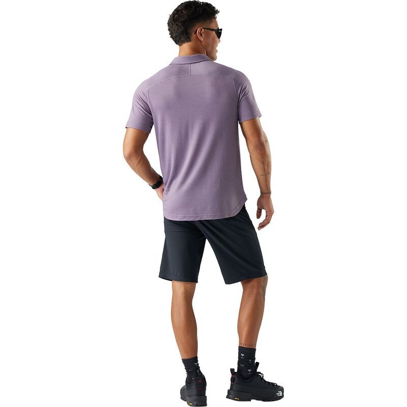 スマートウール メンズ トップス ポロシャツ メッシュ Smartwool Active Mesh Polo Mens Purple Storm Heather ヘザー
