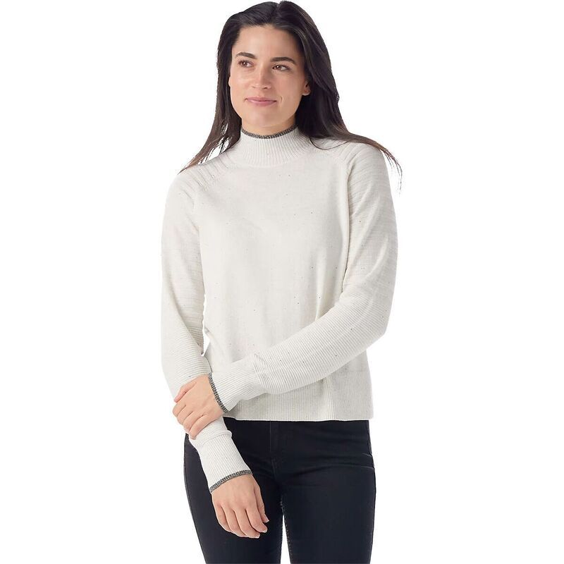 スマートウール レディース アウター ニット・セーター モックネック セーター Smartwool Edgewood Mock Neck Sweater Womens Natural Donegal