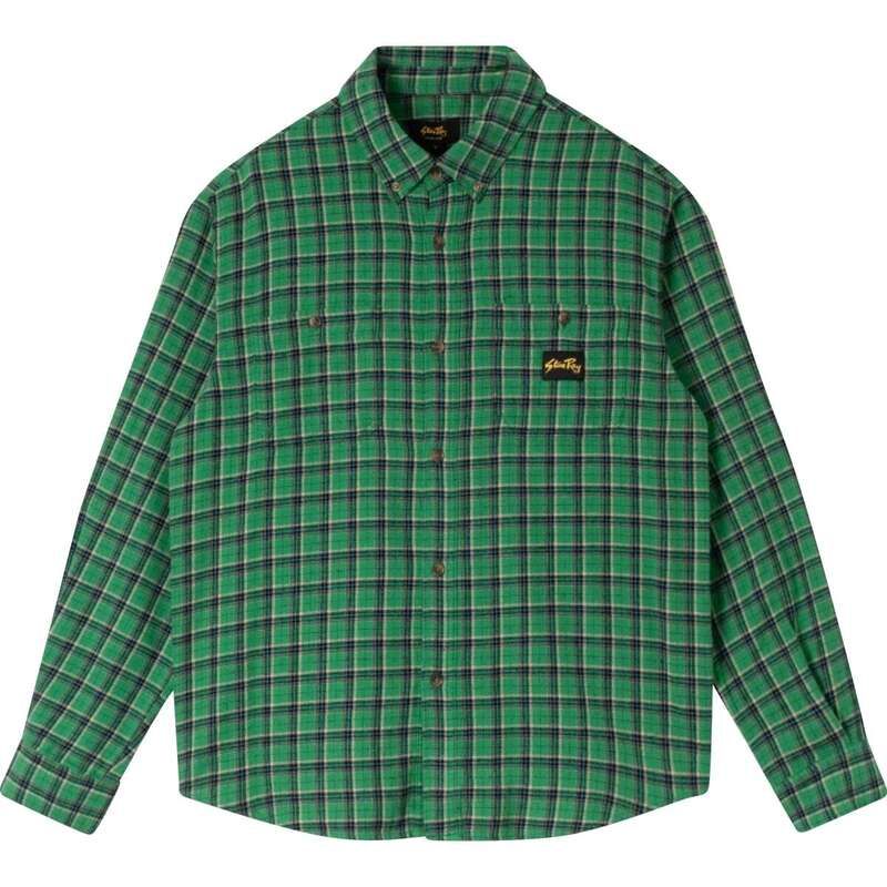 スタンレイ メンズ トップス シャツ Stan Ray Flannel Shirt Mens Summer Green Plaid グリーン