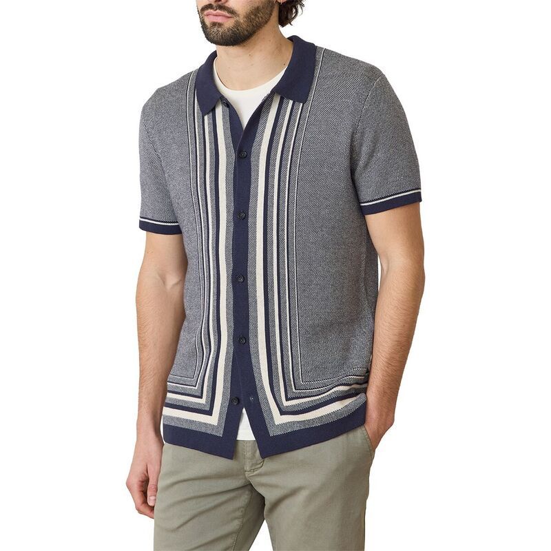マリーン レイヤー メンズ アウター ニット・セーター セーター ダウン Marine Layer Ethan ButtonDown Sweater Mens India InkOatmeal オート
