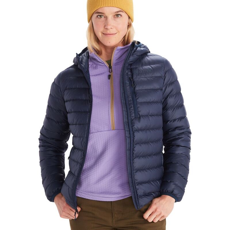 マーモット レディース アウター ジャケット・ブルゾン ダウン ジャケット Marmot Highlander Hooded Down Jacket Womens Arctic Navy ネイビー