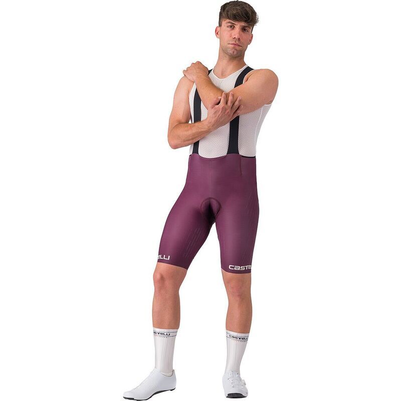 カステリ メンズ ボトムス ハーフパンツ・ショーツ Castelli Free Aero Race S Limited Edition Bibshort Mens Deep BordeauxSilve