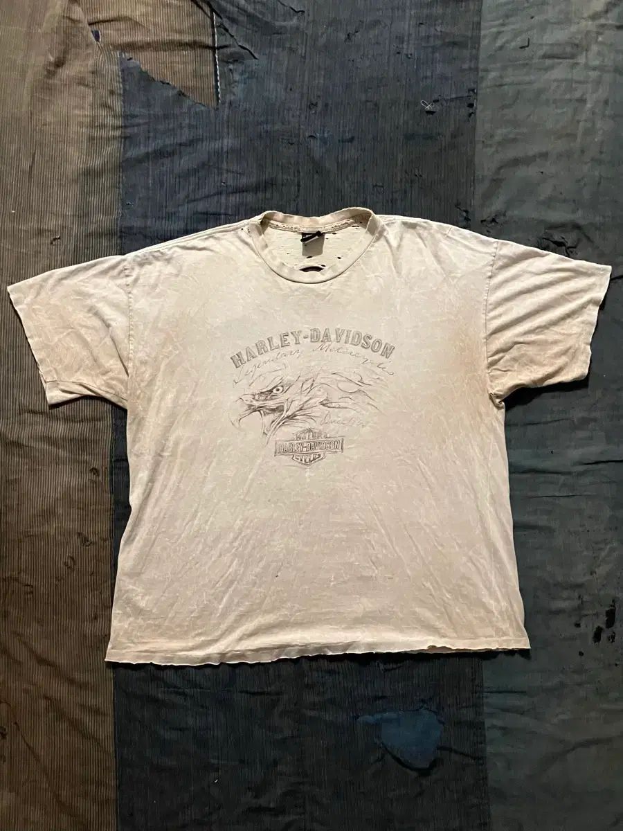 00s USA ヴィンテージ ハーレーダビッドソン イーグル トラッシュド 半袖 Tシャツ