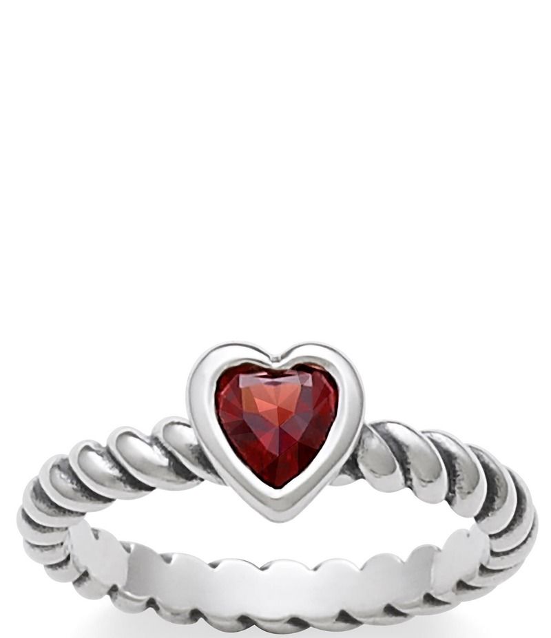 ジェームズ エイヴリー レディース アクセサリー 指輪 James Avery Heart with Garnet Twisted Wire January Birthstone Ring Sterl