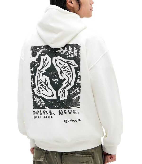 アーバンアウトフィッターズ メンズ アウター パーカー・スウェット フリース BDG Urban Outfitters Koi Portrait Long Sleeve Fleece Hoodiecr
