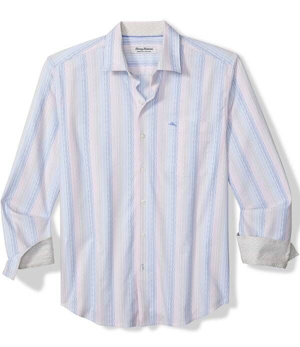 トッミーバハマ メンズ トップス シャツ Tommy Bahama Sarasota Stretch Villa Stripe Long Sleeve Woven Shirt Dew Drop ストラ