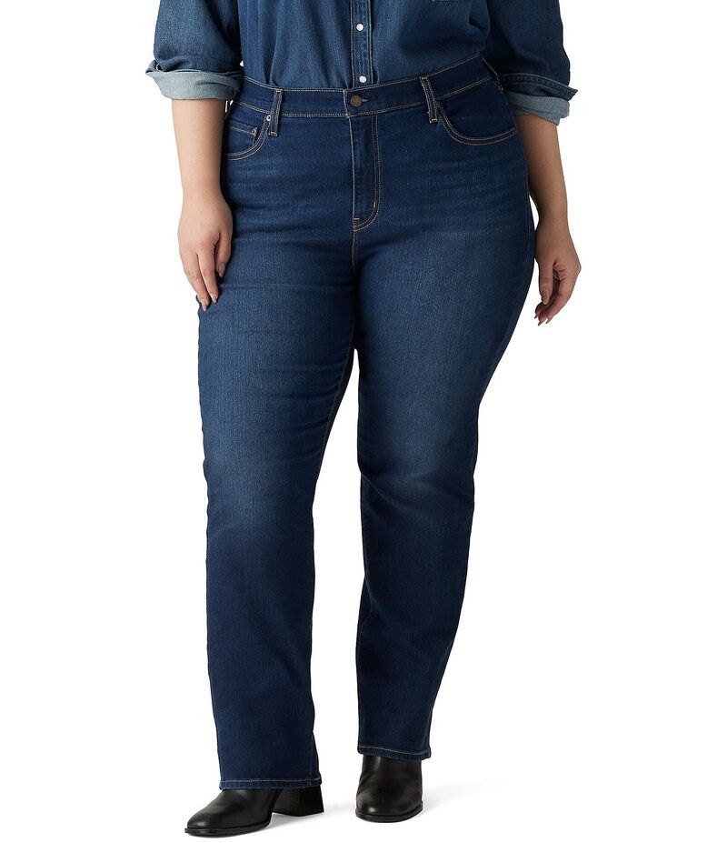 リーバイス レディース ボトムス デニムパンツ ストレート プラスサイズ ジーンズ LevisR Plus Size 724 HighRise Slim Straight Leg Jeans Chel