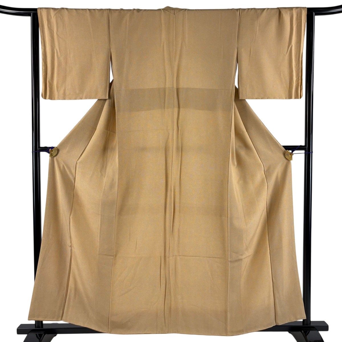 【美品】 江戸小紋 身丈157cm 裄丈64.5cm M 袷 鮫 薄茶色 正絹 秀品 【中古】