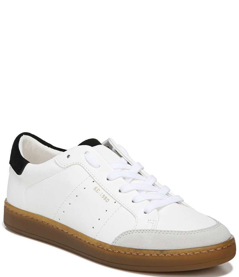 サムエデルマン レディース ボトムス カジュアルパンツ スニーカー レザー Sam Edelman Josi Leather Retro Sneakers WhiteBlack ホワイト