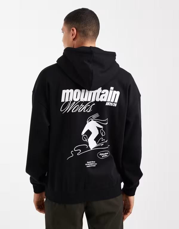 オンリーアンドサンズ メンズ アウター パーカー・スウェット オーバーサイズフィット プリント パーカー ONLY SONS oversized fit hoodie with ski back pr