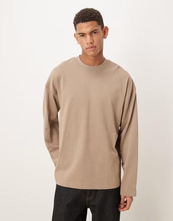 エイソス メンズ トップス Tシャツ ASOS DESIGN Circular Design Collection super heavyweight oversized long sleeve ts