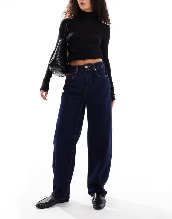 エイソス レディース ボトムス デニムパンツ ジーンズ ASOS DESIGN slim barrel jeans in rinse wash Rinse