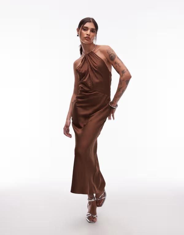 アンドアザーストーリーズ レディース トップス ワンピース マキシワンピース マキシ ホルター Other Stories maxi dress with metal halter neck deta