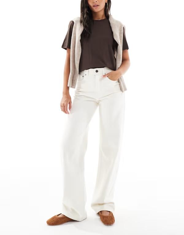コットンオン レディース ボトムス デニムパンツ ストレート ジーンズ Cotton On 91 straight leg jeans in bone Bone