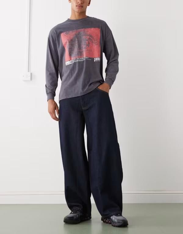 コルージョン メンズ ボトムス デニムパンツ ローライズ ジーンズ COLLUSION X006 XL balloon low rise jeans in rinse Rinse