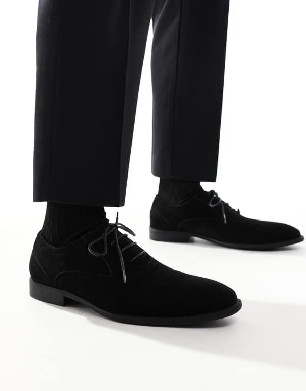 エイソス メンズ シューズ スニーカー レース ASOS DESIGN black laceup shoes Black ブラック