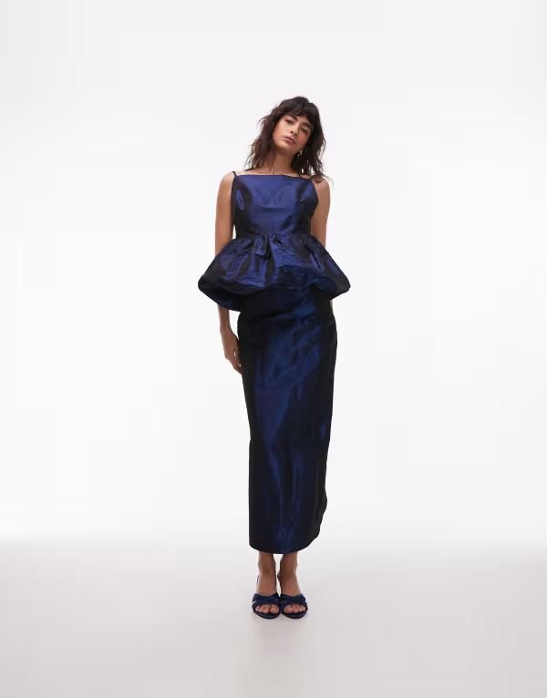 エイソス レディース ボトムスカート ASOS DESIGN midaxi pencil skirt NAVY ネイビー