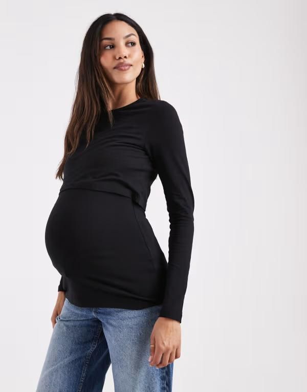 ママライシアス レディース トップス Tシャツ ジャージー マタニティ Mamalicious Mamalicious Maternity nursing function long sleeve j