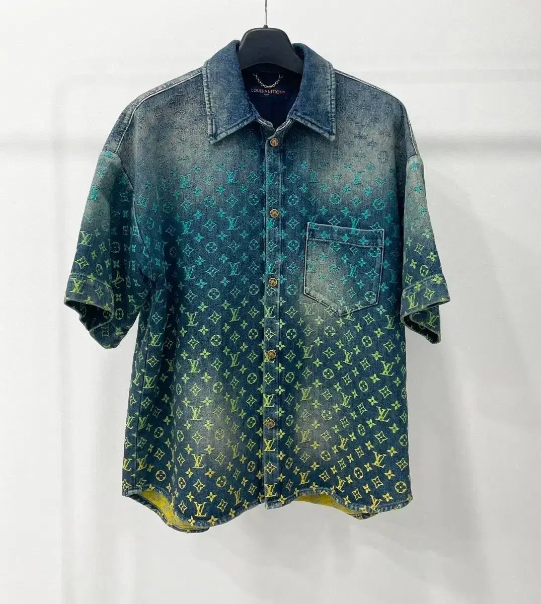S+級 XL Louis Vuitton モノグラム レインボー 半袖 デニム ジャケット