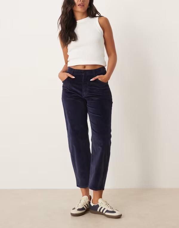 フリーピープル レディース ボトムス カジュアルパンツ コーデュロイ Free People Deep Trance corduroy pants in deep sea BLUE ブルー