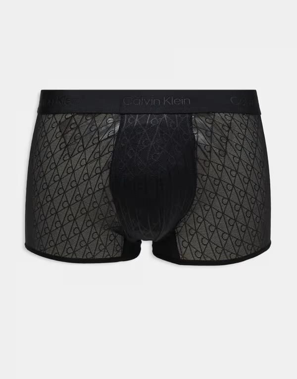 カルバンクライン メンズ アンダーウェア トランクス ローライズ レース Calvin Klein lace low rise trunks Black ブラック