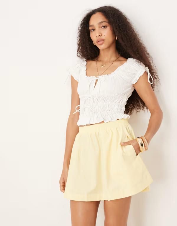エイソス レディース ボトムス スカート ミニ ASOS DESIGN circle volume mini skirt in buttermilk Buttermilk