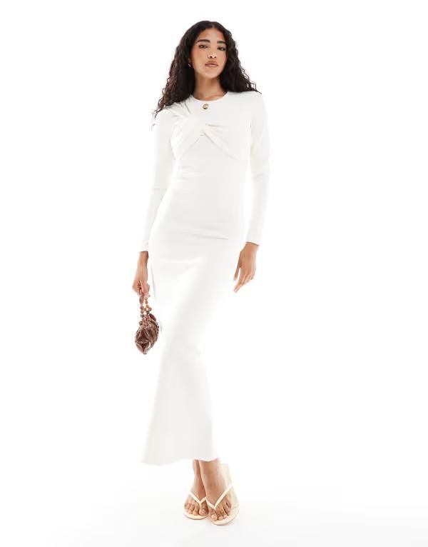 フォースレックレス レディース トップス ワンピース アシンメトリー マキシワンピース ドレープ マキシ 4th Reckless asymmetric drape bust detail maxi