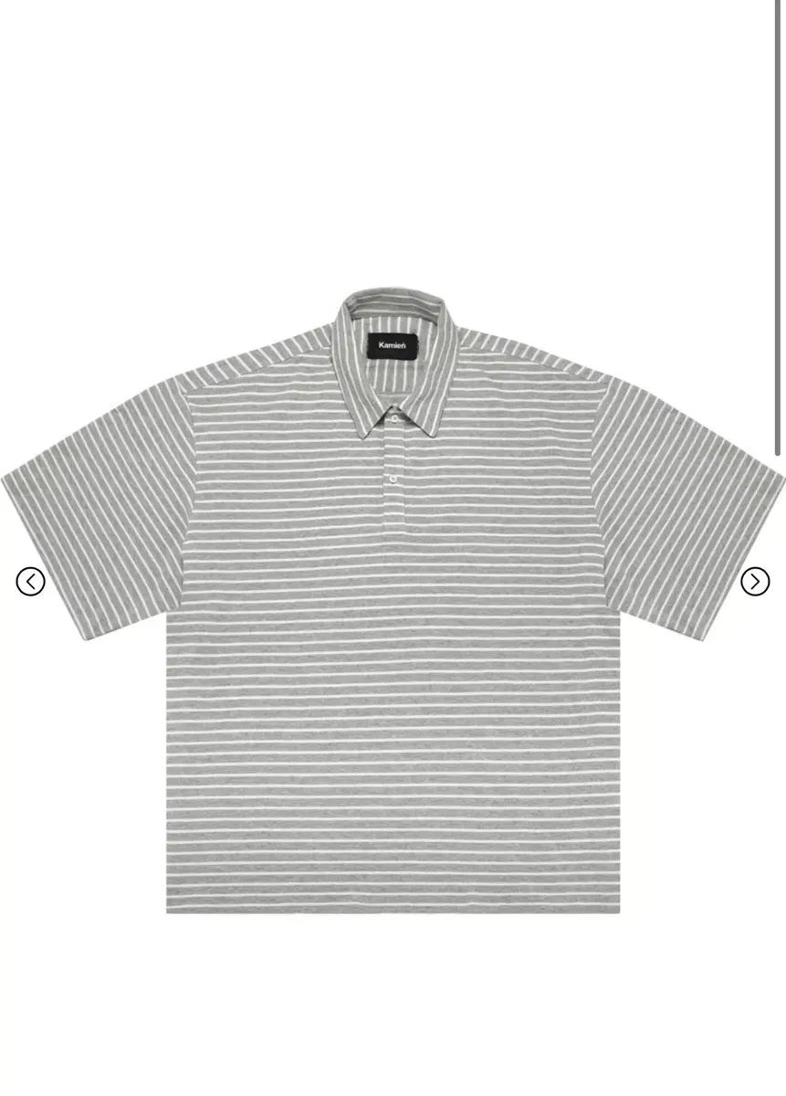 (新品)カミエン グレー ストライプ ポロ