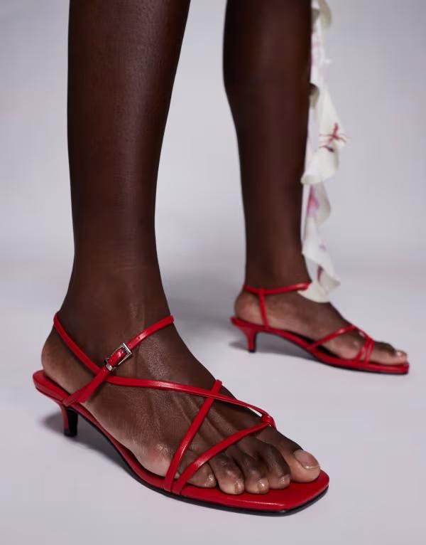 パブリックデザイア レディース シューズ サンダル Public Desire Glint strappy barely there sandals Dark Red レッド