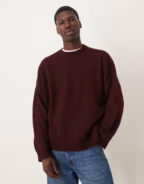 エイソス メンズ アウター ニット・セーター クルーネック セーター ニット ASOS DESIGN super oversized boxy fit knit crew neck sweater B