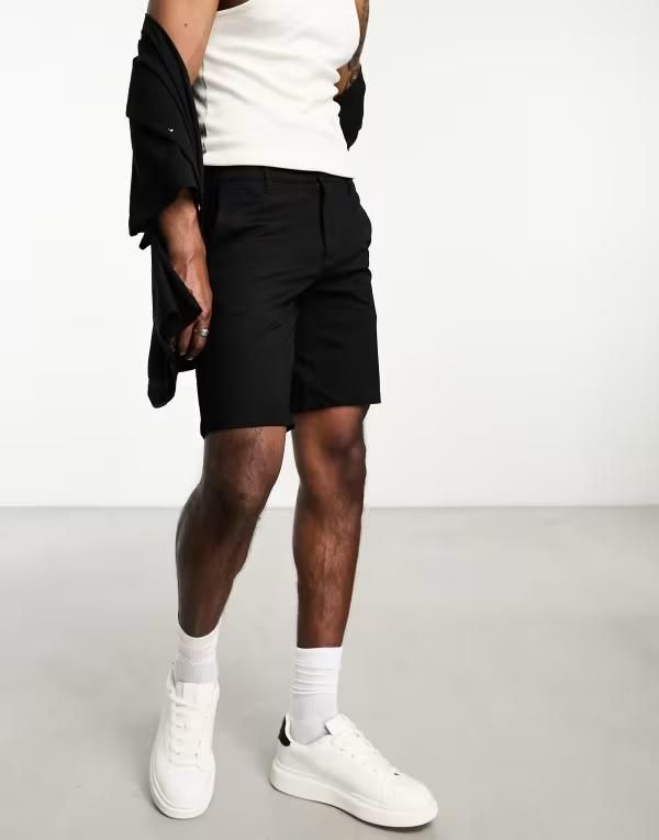 オンリーアンドサンズ メンズ ボトムス ハーフパンツ・ショーツ ショートパンツ ジャージー Only Sons smart jersey shorts Black ブラック