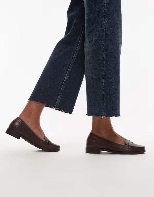 ブロンクス レディース シューズ スリッポン・ローファー レザー Bronx NewRana penny loafers in leather chocolate チョコレート