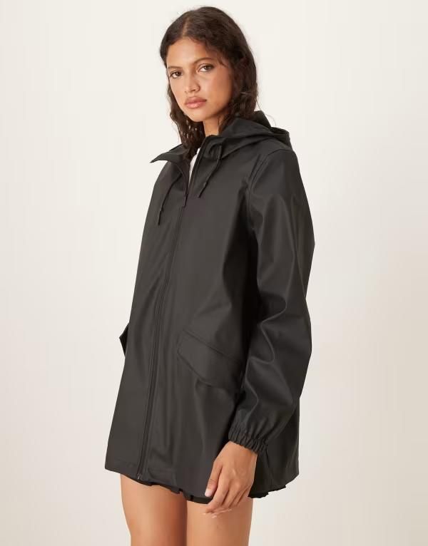 ジェイディーワイ レディース アウター コート JDY longline hooded raincoat Black ブラック