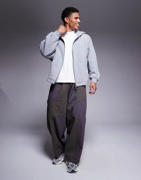 エイソス メンズ アウター パーカー・スウェット フルジップ パーカー ASOS DESIGN heavyweight oversized zip through hoodie 400gsm with